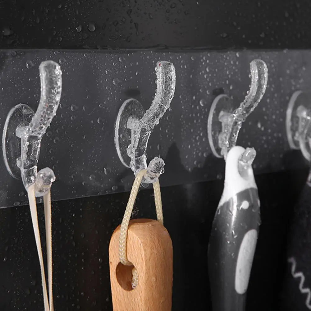 6 Row Transparent Strong Self Adhesive Hook Nail free