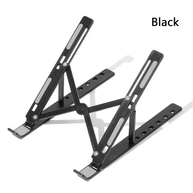 Black Portable Laptop Stand Foldable Height Adjustable