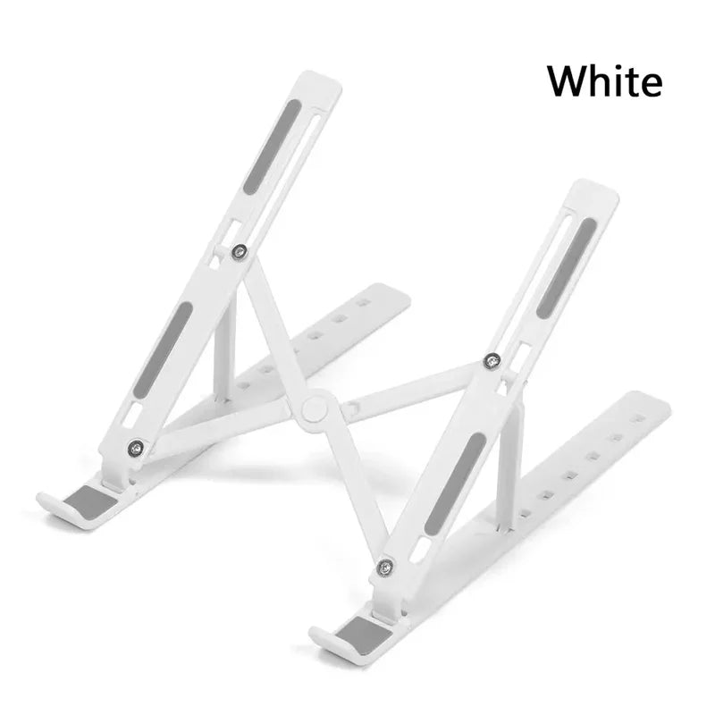 White Portable Laptop Stand Foldable Height Adjustable