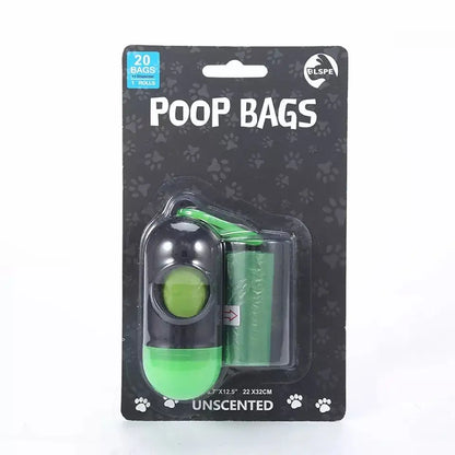 40 Poop Bags Degradable Material With Easy to Carry Holder Green