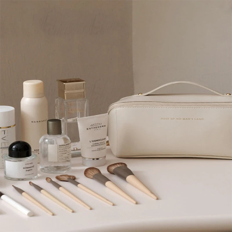 Premium Large Capacity Cosmetics Toiletry Bag White