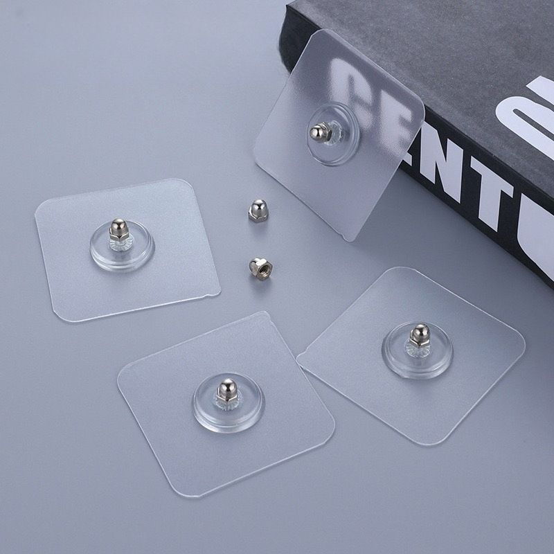 10mm Punch Free Screw Stickers  Non-Marking Hook Invisible 4 pcs