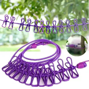 Elastic Washing Line Windproof Hanging Rope Portable