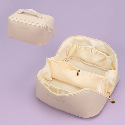 Premium Large Capacity Cosmetics Toiletry Bag White