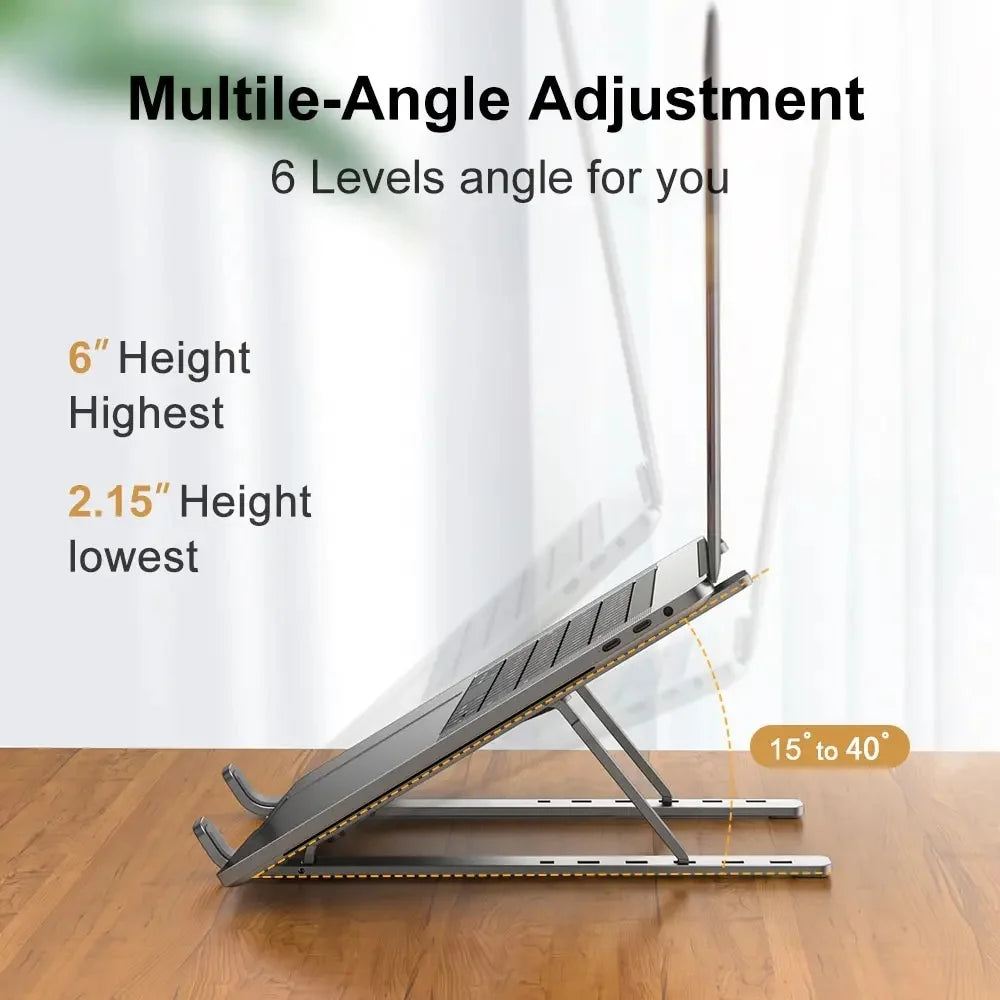 White Portable Laptop Stand Foldable Height Adjustable