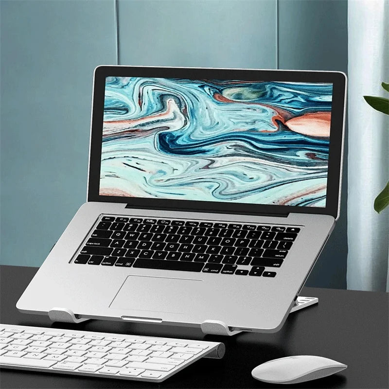 White Portable Laptop Stand Foldable Height Adjustable