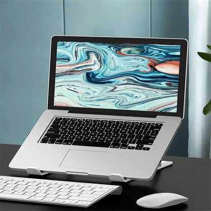 White Portable Laptop Stand Foldable Height Adjustable