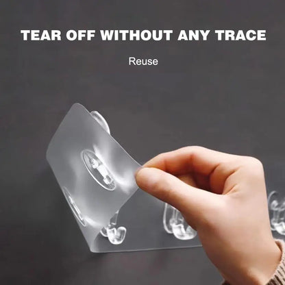 6 Row Transparent Strong Self Adhesive Hook Nail free