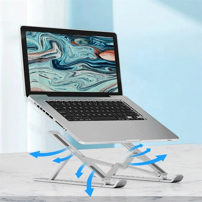 White Portable Laptop Stand Foldable Height Adjustable