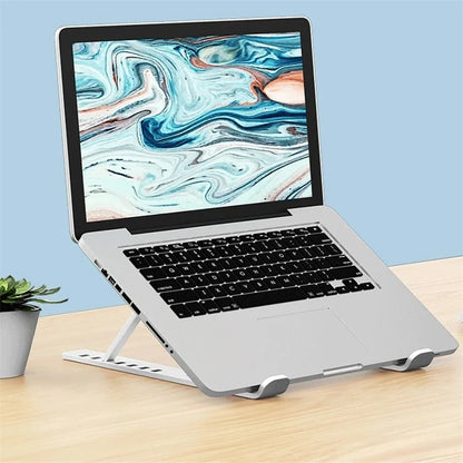 White Portable Laptop Stand Foldable Height Adjustable