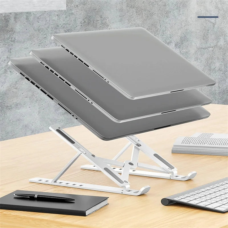 White Portable Laptop Stand Foldable Height Adjustable