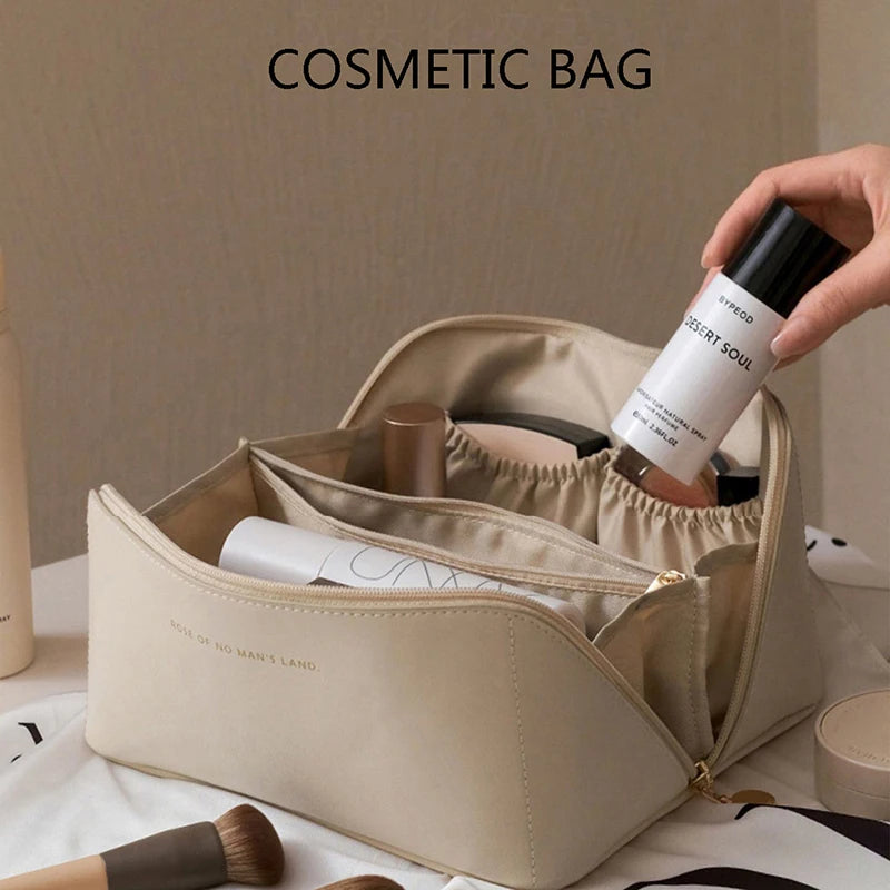 Premium Large Capacity Cosmetics Toiletry Bag White