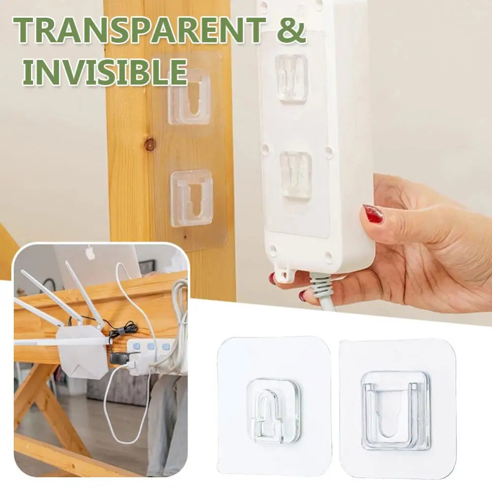 Double Sided Self Adhesive Wall Hooks Waterproof 2 pairs 4 Pcs